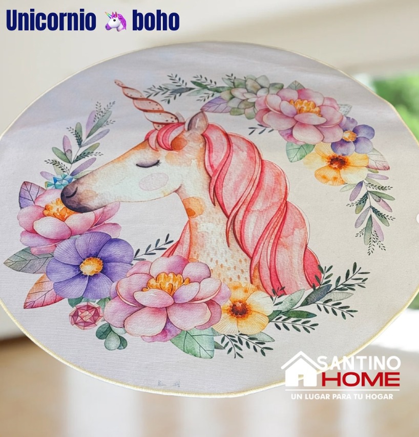 ALFOMBRA INFANTIL REDONDA UNICORNIO